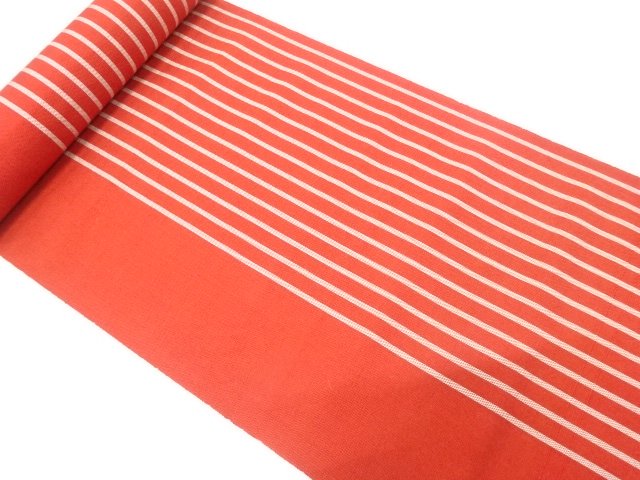 JAPANESE KIMONO / ANTIQUE BOLT FOR HASSUN OBI / WOVEN STRIPE